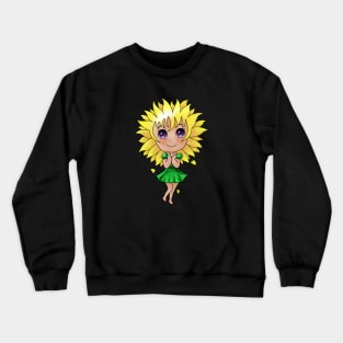 Sunflower Chibi Girl Crewneck Sweatshirt